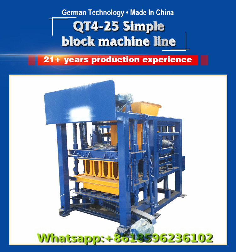 Qt4-25 Concrete Cement Block Machine, Block Making Machine, Brick Machine, Cement Production Line