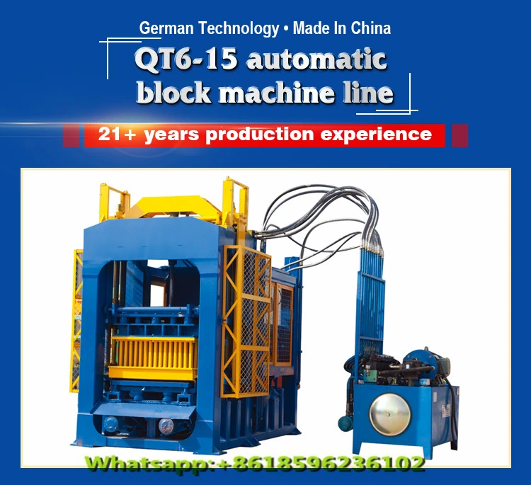 Qt6-15 Fully Automatic Block Machine Extruded Concrete Block Machine Hydraulic Hollow Block Machine