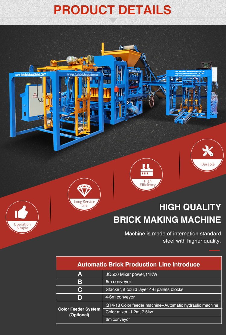 Qt4-15b Automatic Concrete Block Machine, Rectangle Paving Brick Machine in Nigeria, Romania