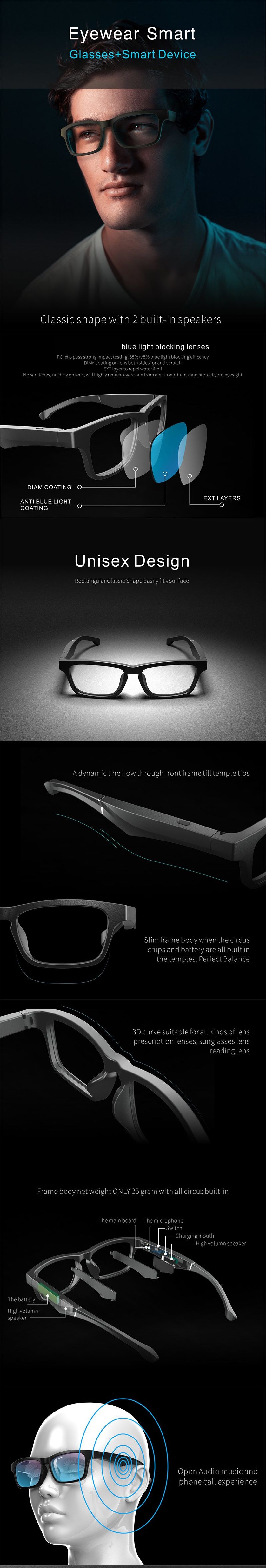 Smart Glasses for Making Phone Calls and Preventing Blue Light