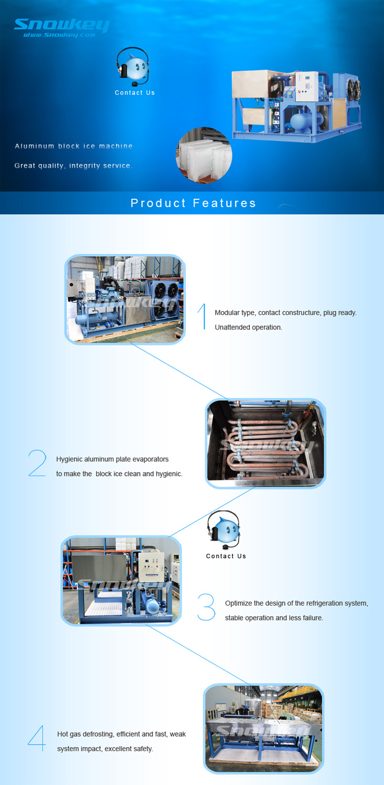 Snowkey 1t Ice Block Making Machine for Small Plant