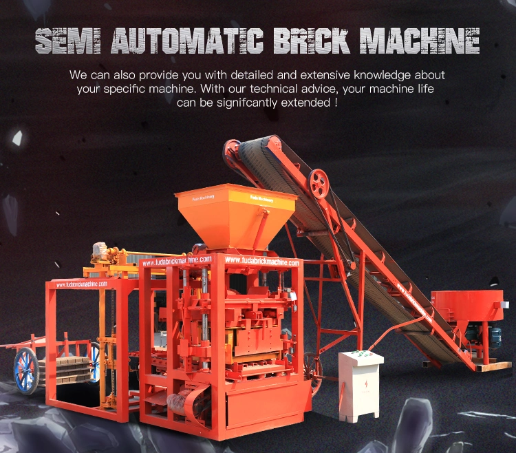 Qt4-24 Simple Concrete Semi Automatic Block Making Machine in Sri Lanka Hollow Block