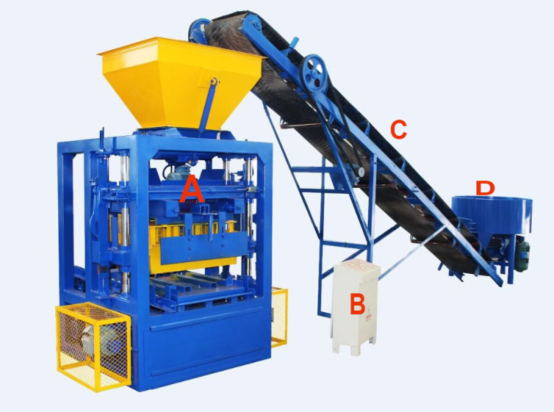 Qt4-24 Semi Automatic Cement Hollow Brick Machine with Production Process