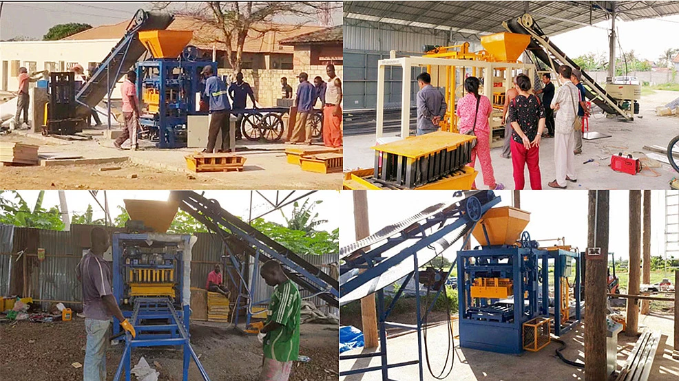 Family Business Semi Automatic Brick Production Line Concrete Hollow Brick Machine in Sudan