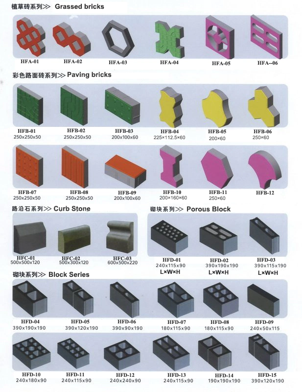 Brick Block Making Machines Price List of Concrete Block Making Machine Concrete Vibrators Curbing Paver