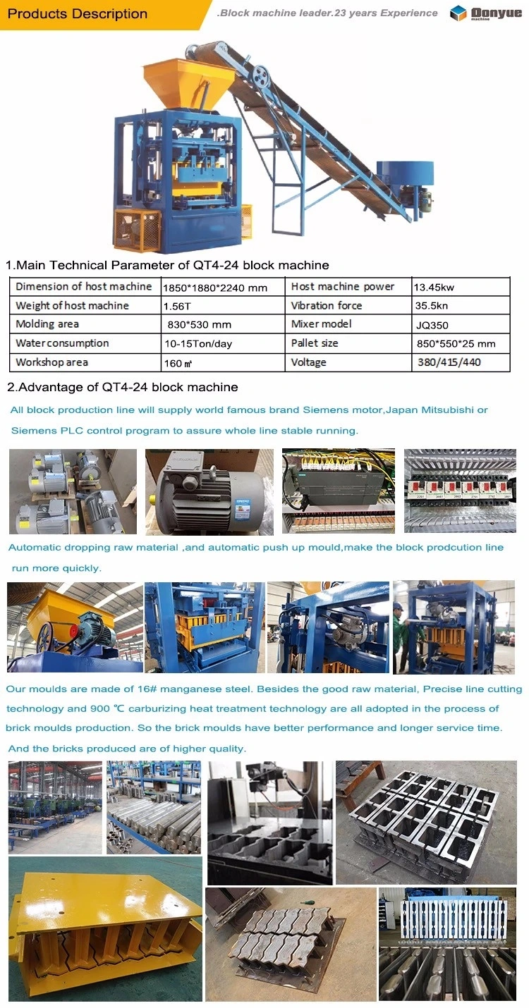 Malaysia Manual Interlocking Brick Making Machine Qt4-24 Manual Brick Machine Paver Blocks Making Machine Price