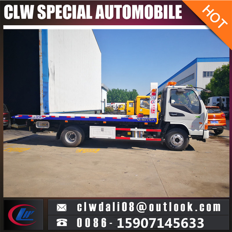 4X2 5ton Flatbed Tow Wrecker Truck, Road Block Removal Truck