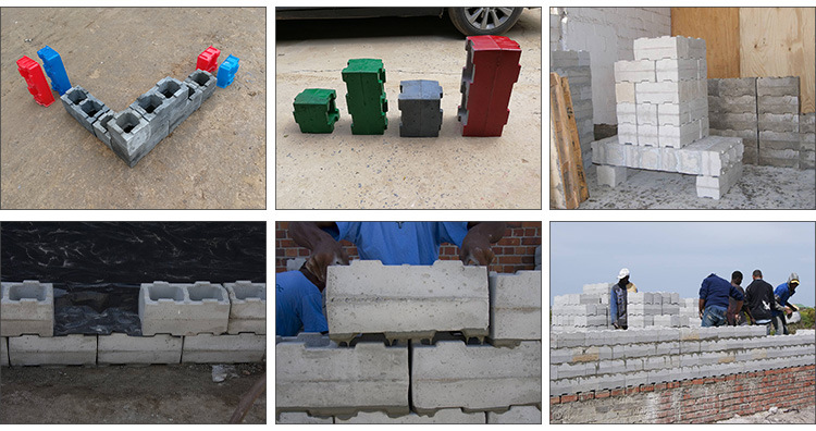 Concrete Hollow Pavers Blocks Plastic Moulds for Paving Stones