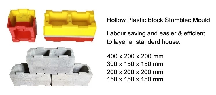 Concrete Hollow Pavers Blocks Plastic Moulds for Paving Stones