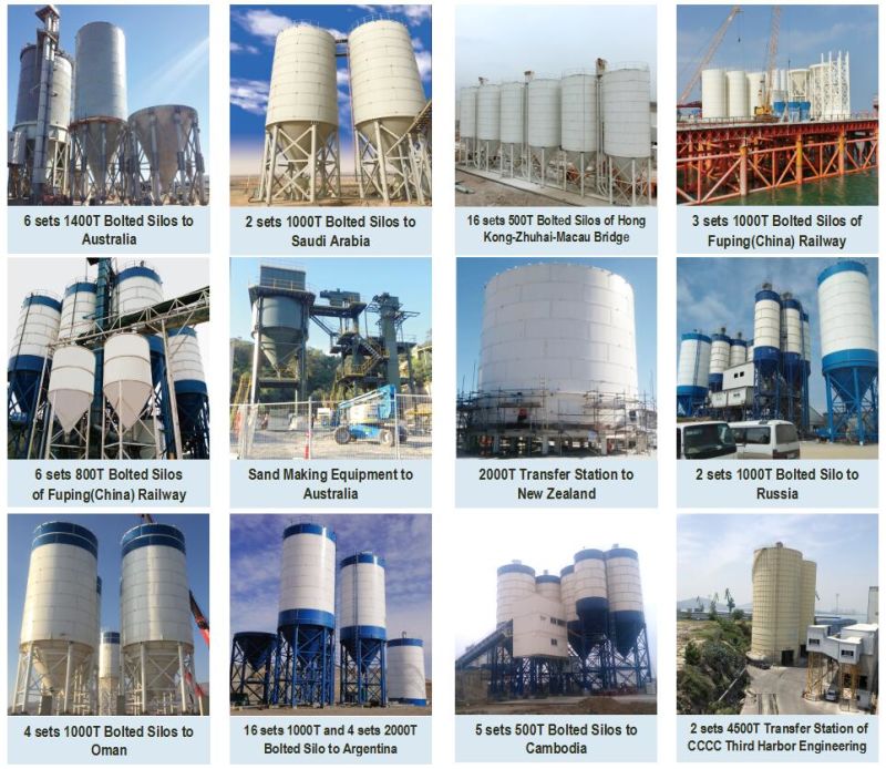 Fly Ash Cement Storage Silo Used in Concrete Project