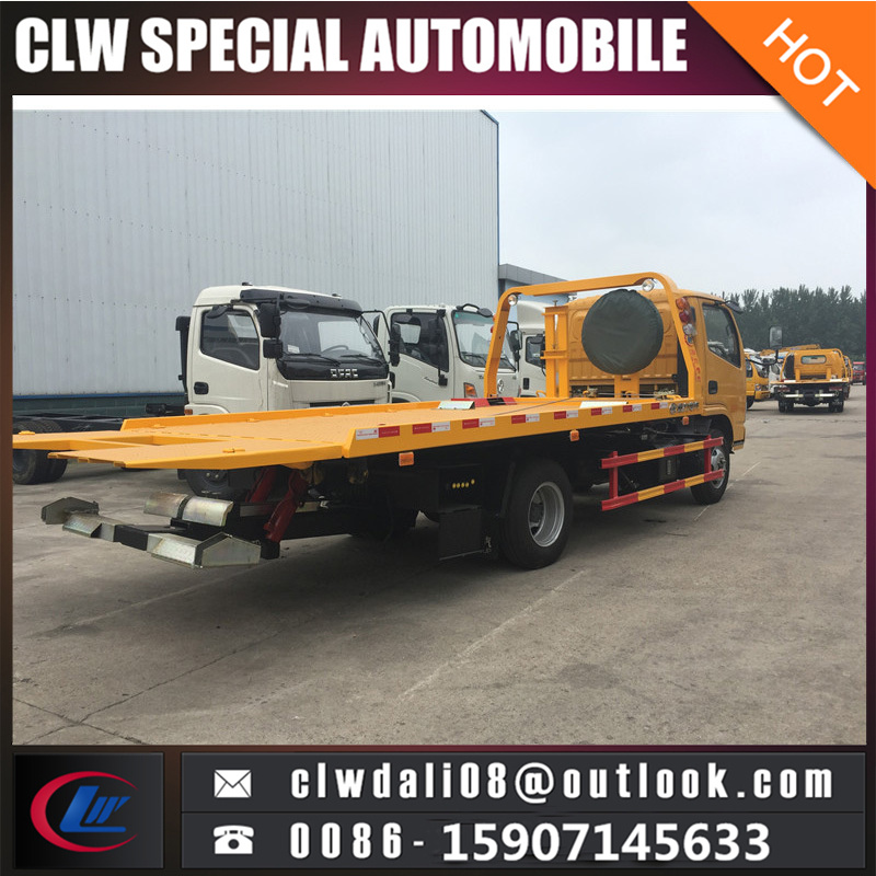 Small New Product 4X2 Flatbed Tow Wrecker Truck, Road Block Removal Truck