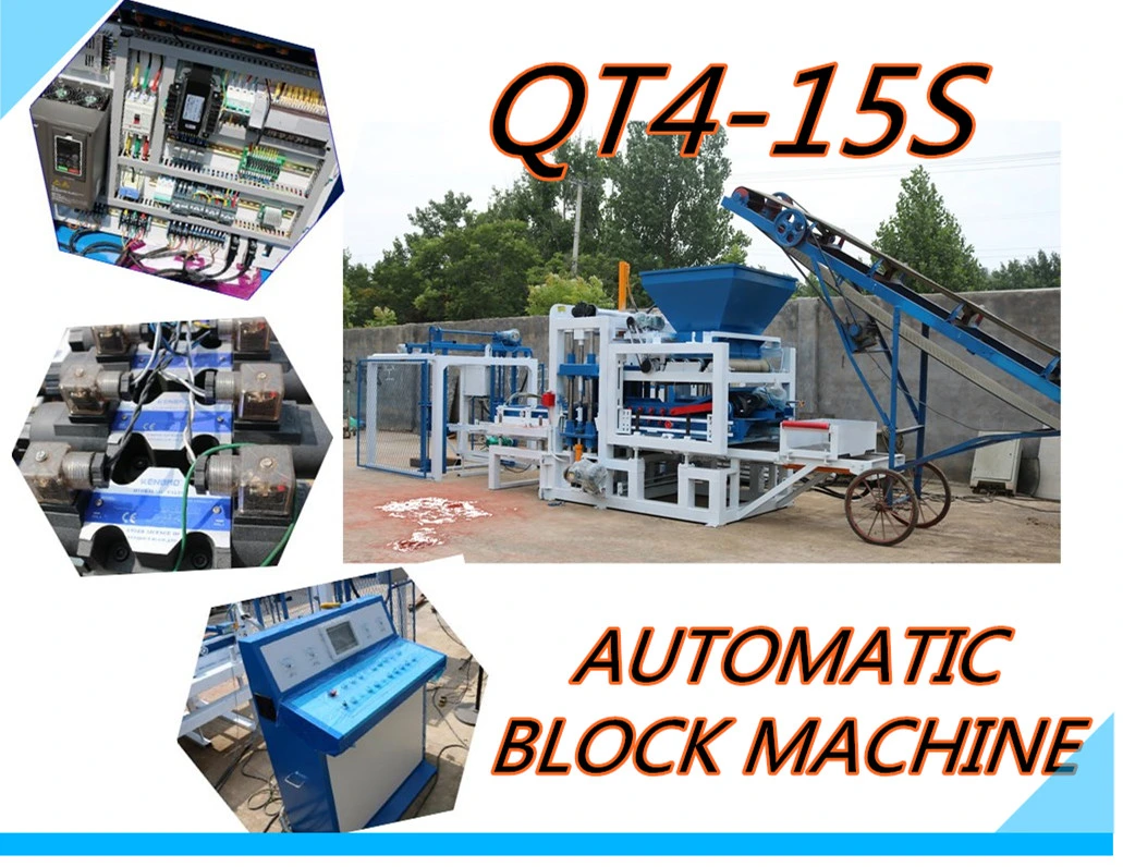 Automatic Block Fully Machine Qt4-15s Sand Cement Brick Making Machine in Africa