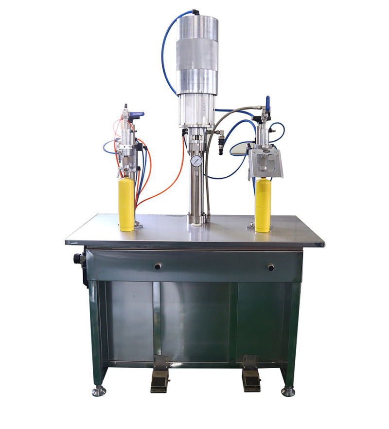 Pneumatic Semi Automatic Welding Gas Aerosol Filling Machine