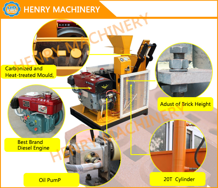 Henry Hr1-25 Brick Machine Soil Interlocking Brick Making Machine