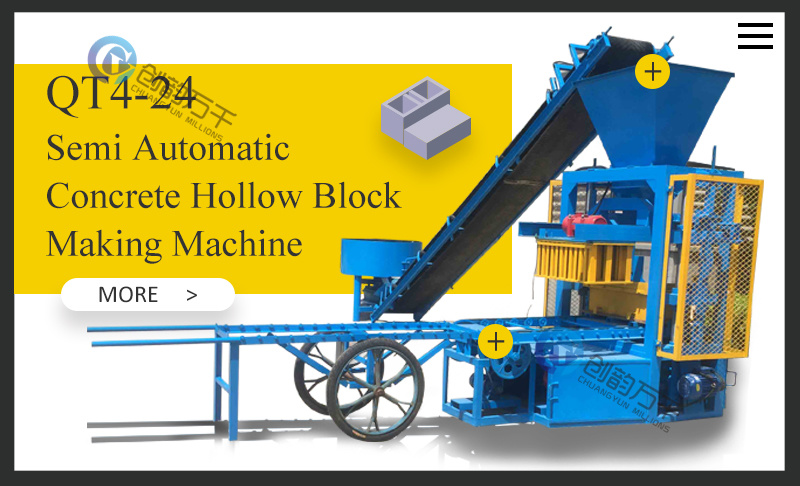 Qt4-24 Cheap Semi Automatic Manual Concrete Hollow Block Paver Making Machine