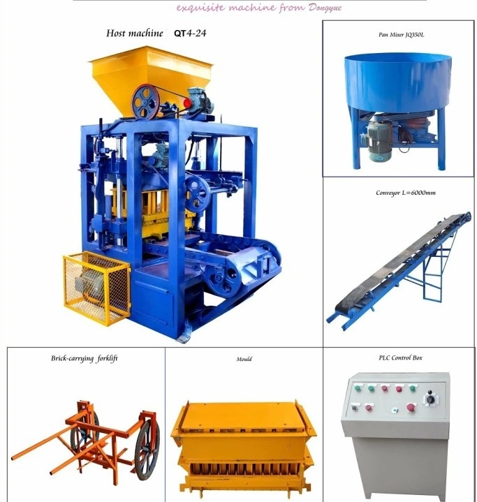 Small Fly Ash Brick Machine Qt4-24 Manual Brick Machine Second Hand Paver Block Machine