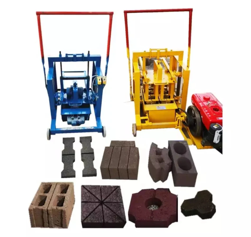 Small Block Machine Diesel Engine Mobile Hollow Block Machine