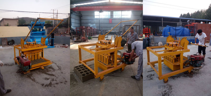 Mobile Concrete Hollow Block Molding Machine, Diesel Engine Brick Machine