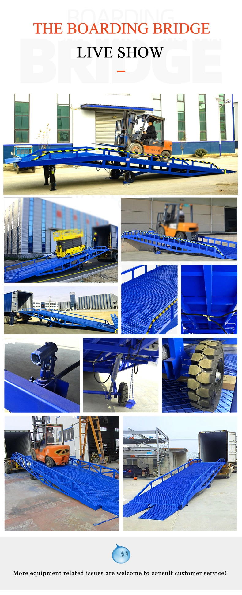 Warranty Container Forklift Cargo Loading Unloading Hydraulic Ramp Mobile Adjustable Loading Dock Ramp for Sale