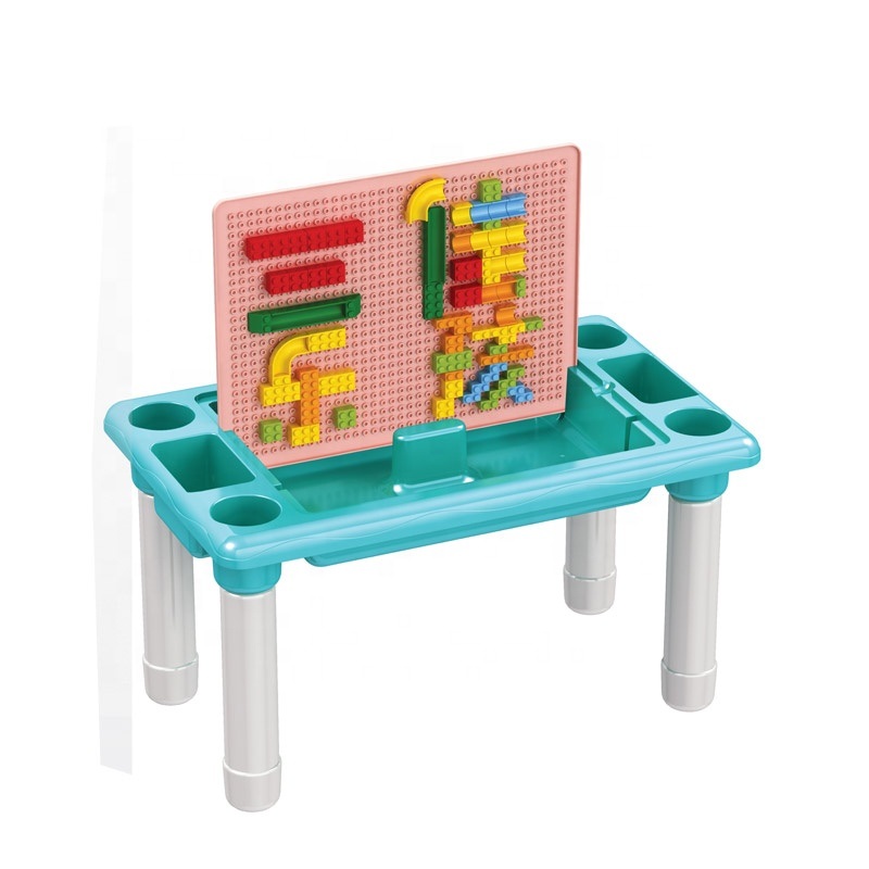 Kids Blocks Toys DIY Educational Building Blocks Plastic Brick Toys Set Building Blocks Table