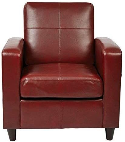 Hot Selling Chinese Red PU Push Back Recliner with Bright Lines Durable Chair