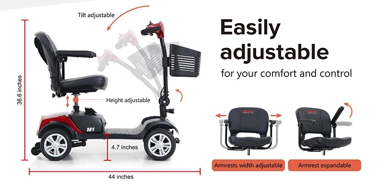 Wholesale Safe Handicapped 4 Wheels Electric Mobility Scooter for Elderly and Senior