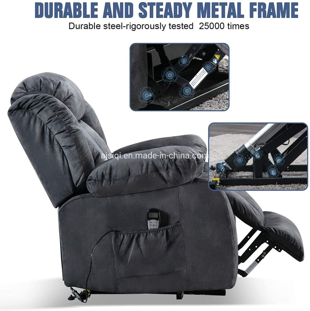 Heavy Duty and Safety Motion Reclining Mechanism with Heat and Vibration for Elderly Massage Power Lift Recliner Chair