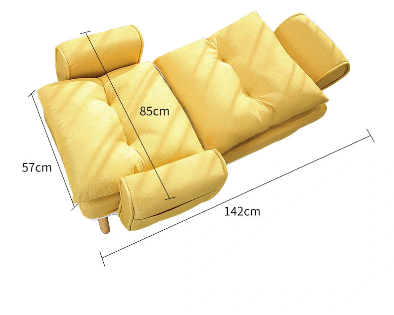 Simple and Modern Solid Wood + Fabric Lazy Sofa Chair in Bedroom / Living Room / Office