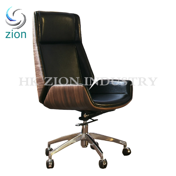 Waterproof Modern Genuine Leather Office Lift Chair Cheap Commercial Reception Conference Chair in Wood Nesting Chair Office Office Furniture Swivel Chair