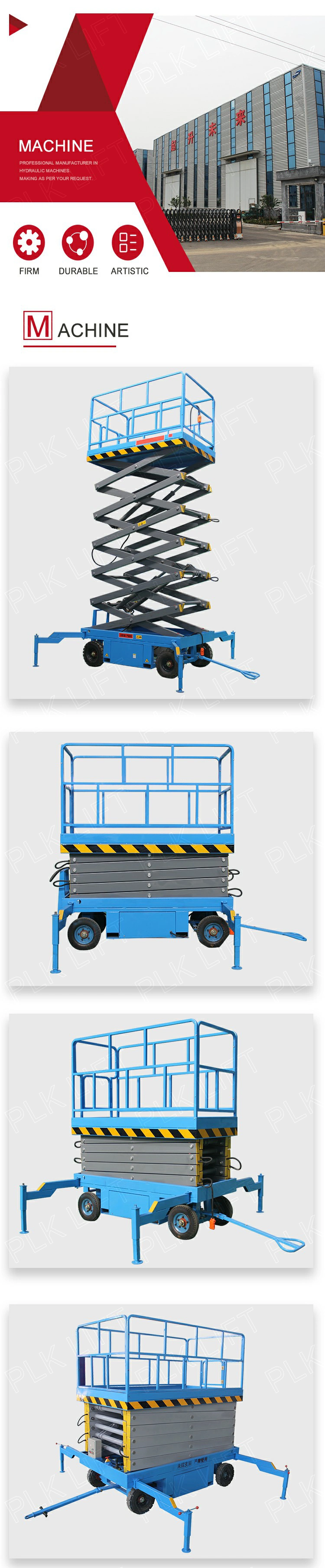 Electric Power Mobile Scissor Lift 1000kg Lift Platform