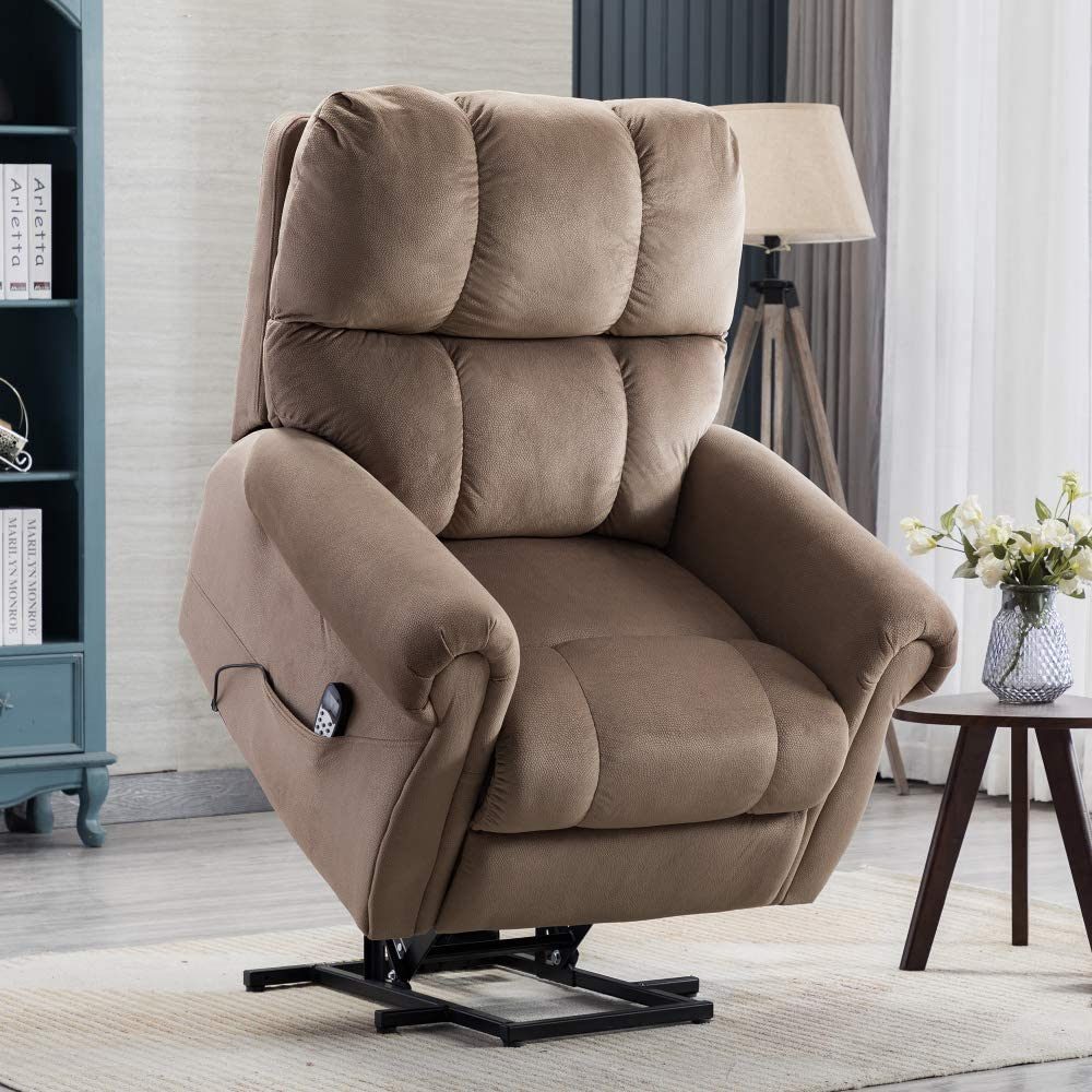 Simple Style Microfiber Fabric Electric Lift Chair Recliner with USB Charge and Storage Bag