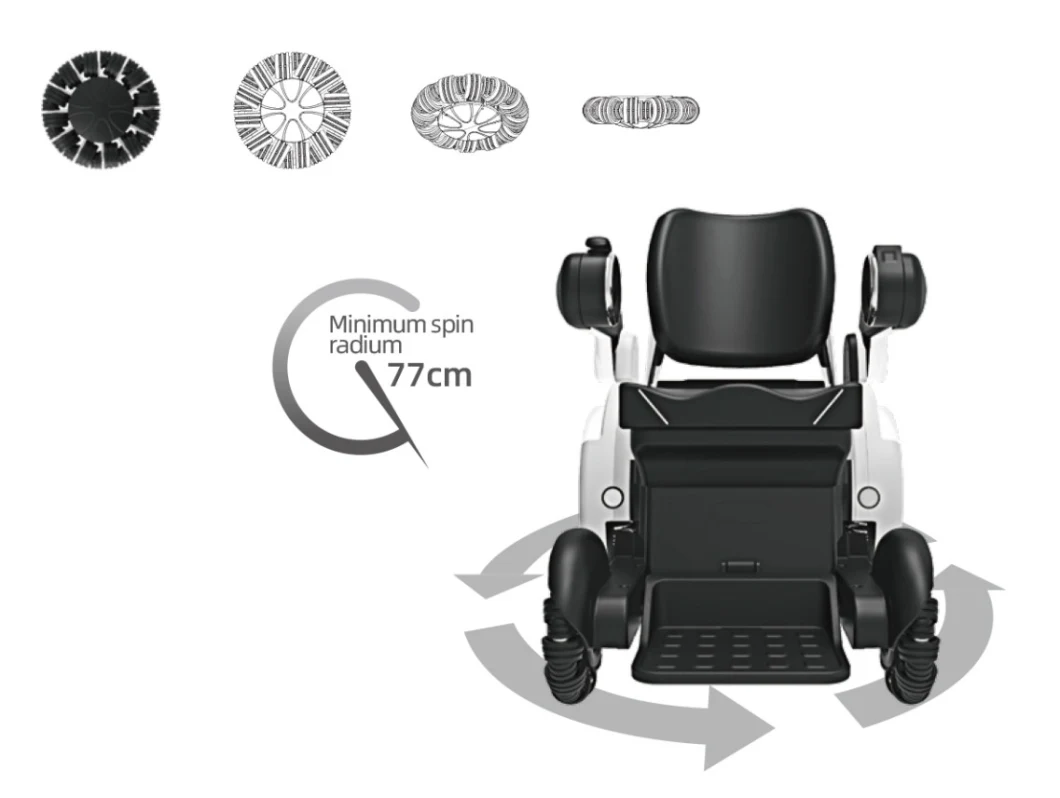 Multifunction Outdoor off Road Disabled Elderly Power Lift Electric Wheelchair