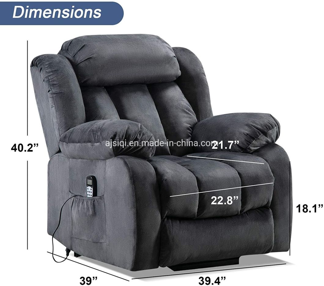 Heavy Duty and Safety Motion Reclining Mechanism with Heat and Vibration for Elderly Massage Power Lift Recliner Chair