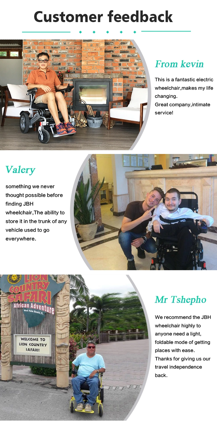 Jbh Light Weight 21kg Portable Electric Wheelchair for Elderly Travel Power Chair