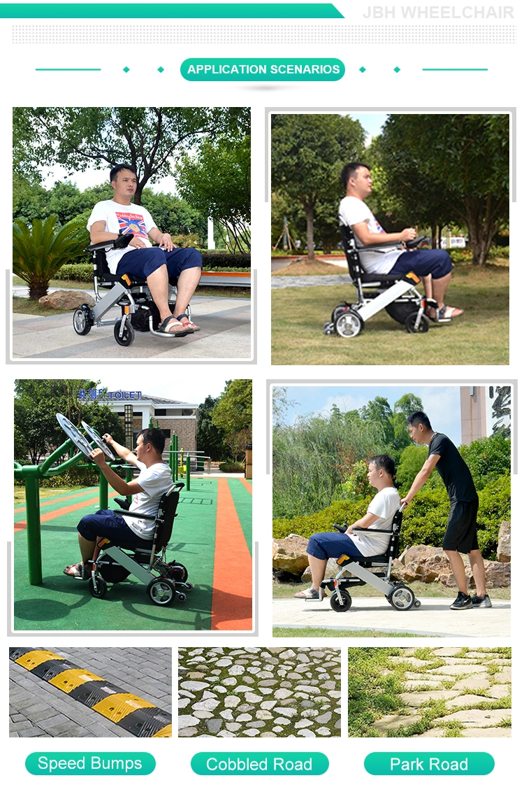 Jbh Light Weight 21kg Portable Electric Wheelchair for Elderly Travel Power Chair