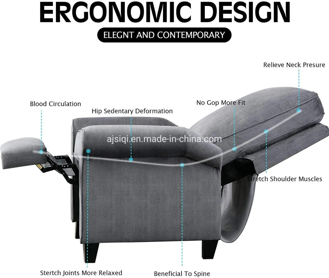 Modern Home Furniture Living Room Leather Fabric Massage Sofa Lounge Leisure Push Back Chair Recliner