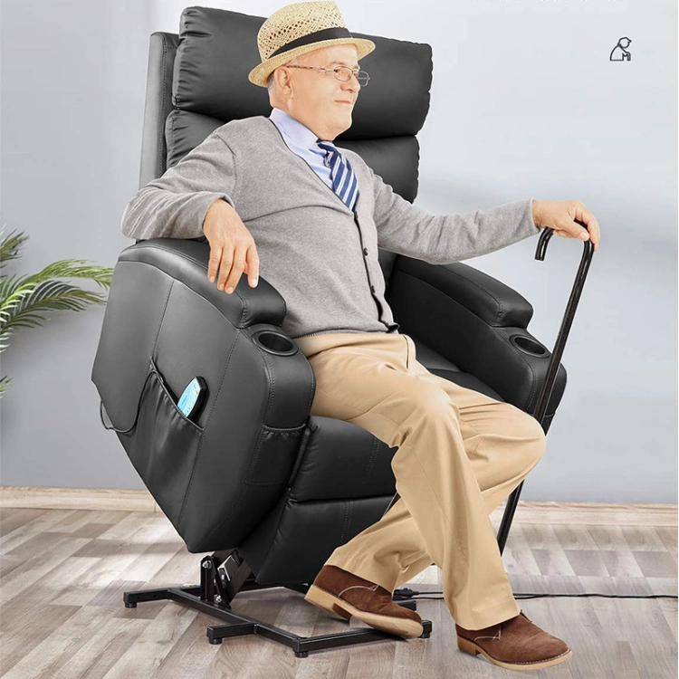 Modern Stylish Electric Lift Chair PU Recliner with 2 Cup Holders