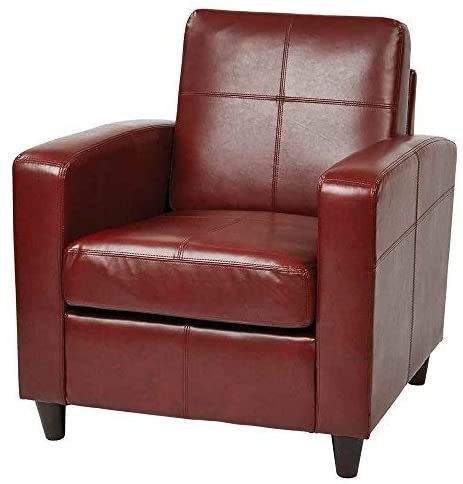 Hot Selling Chinese Red PU Push Back Recliner with Bright Lines Durable Chair