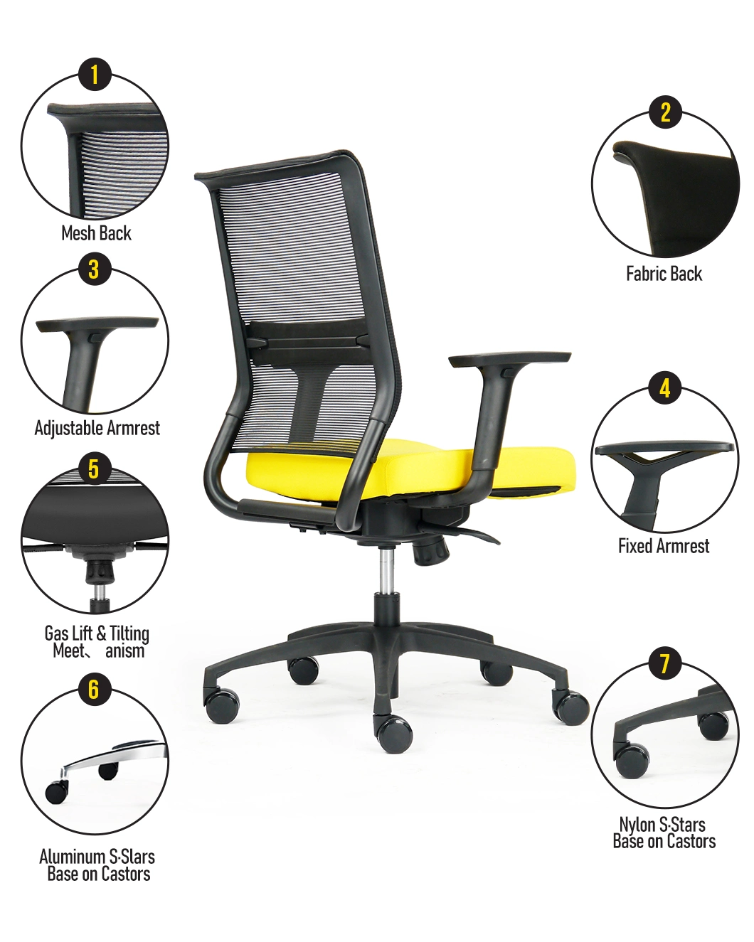2021 New Design Modern Comfortable Reclining Swivel Office Chair Mesh Adjustable Ergonomic Chairs