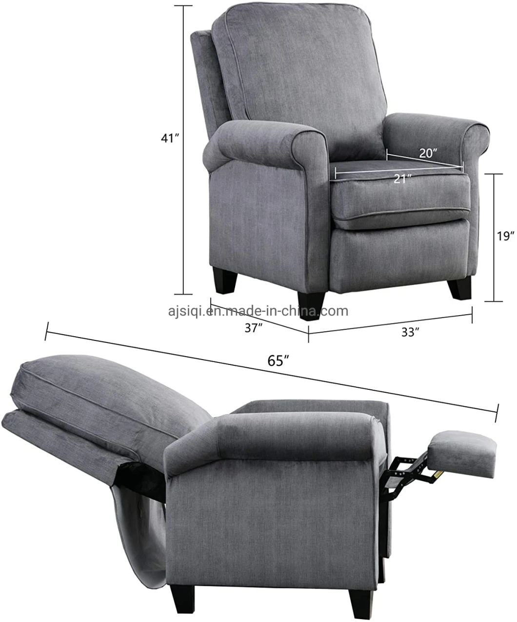 Modern Home Furniture Living Room Leather Fabric Massage Sofa Lounge Leisure Push Back Chair Recliner