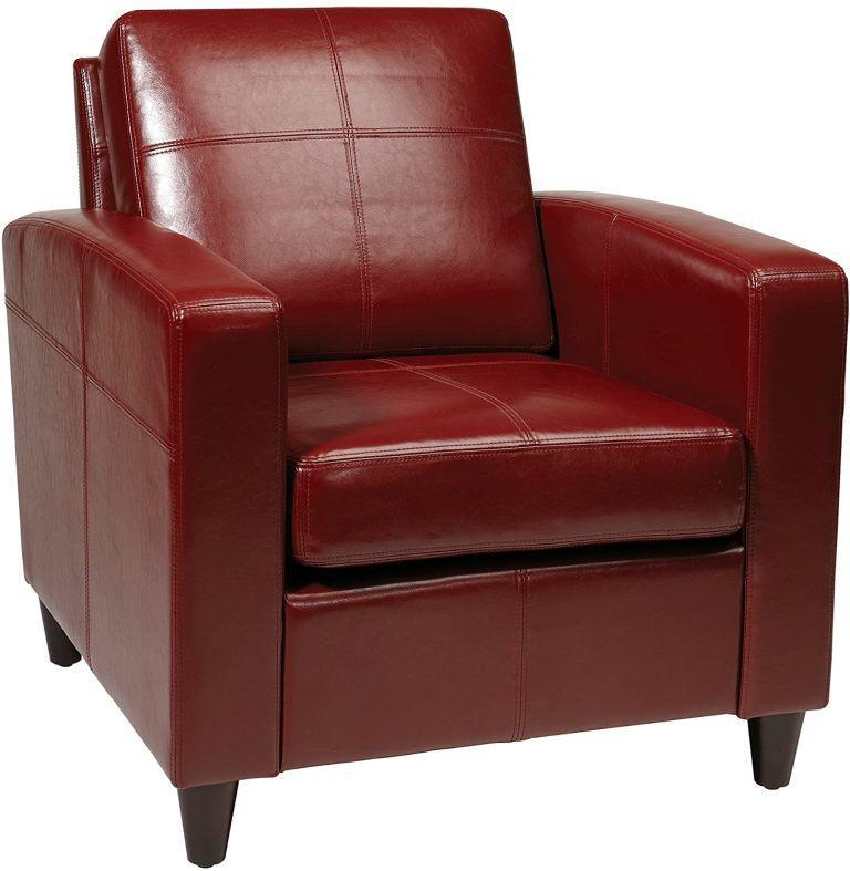 Hot Selling Chinese Red PU Push Back Recliner with Bright Lines Durable Chair