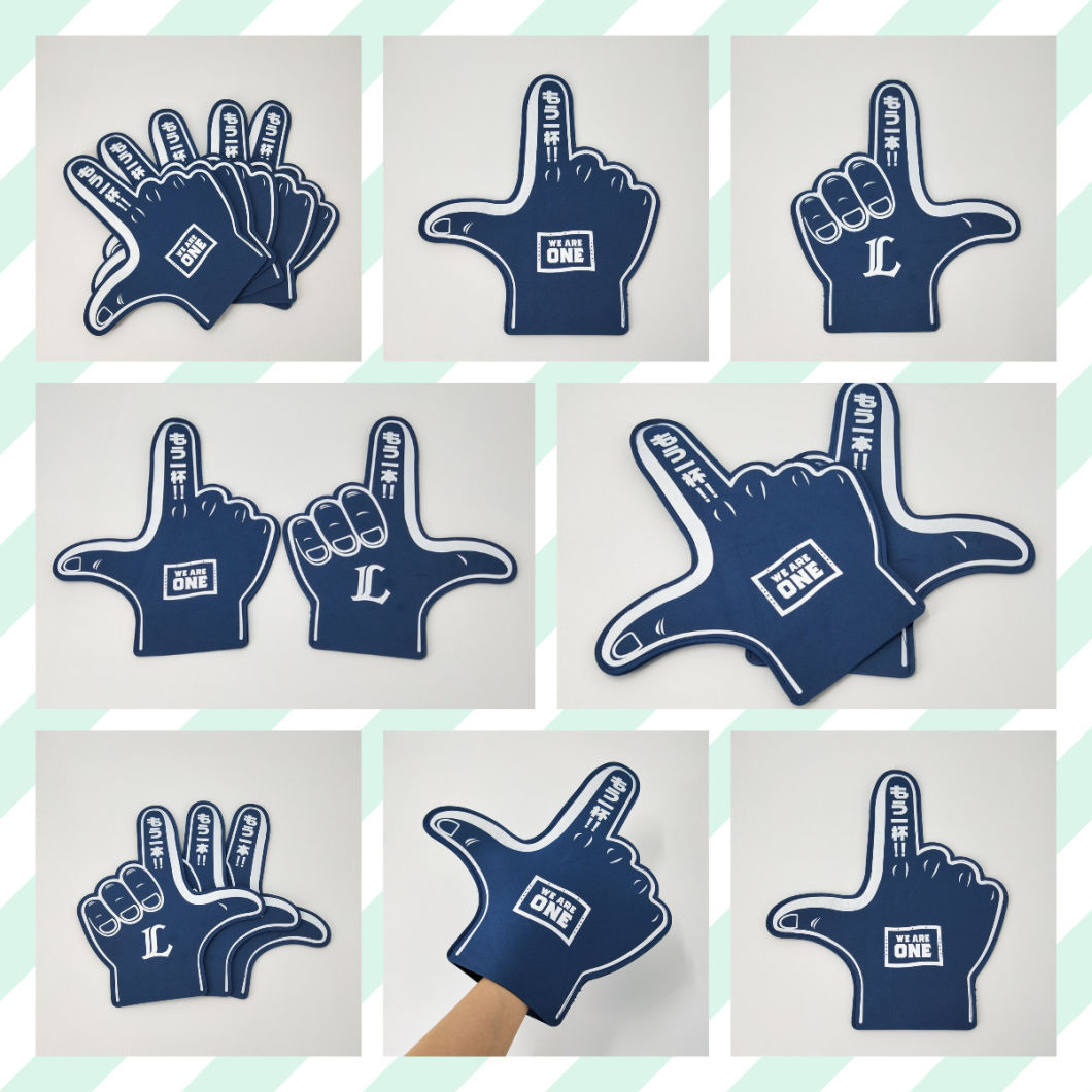 Popular Foam Hand Sponge Printing Logo Wave Cheering Foam Finger Foam Hand