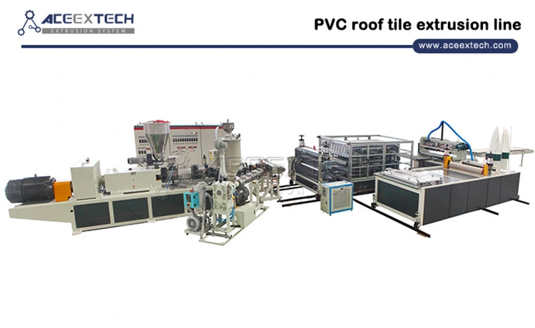 PVC Core Layer Foamed Corrugated Roof Sheet Extrusion Line