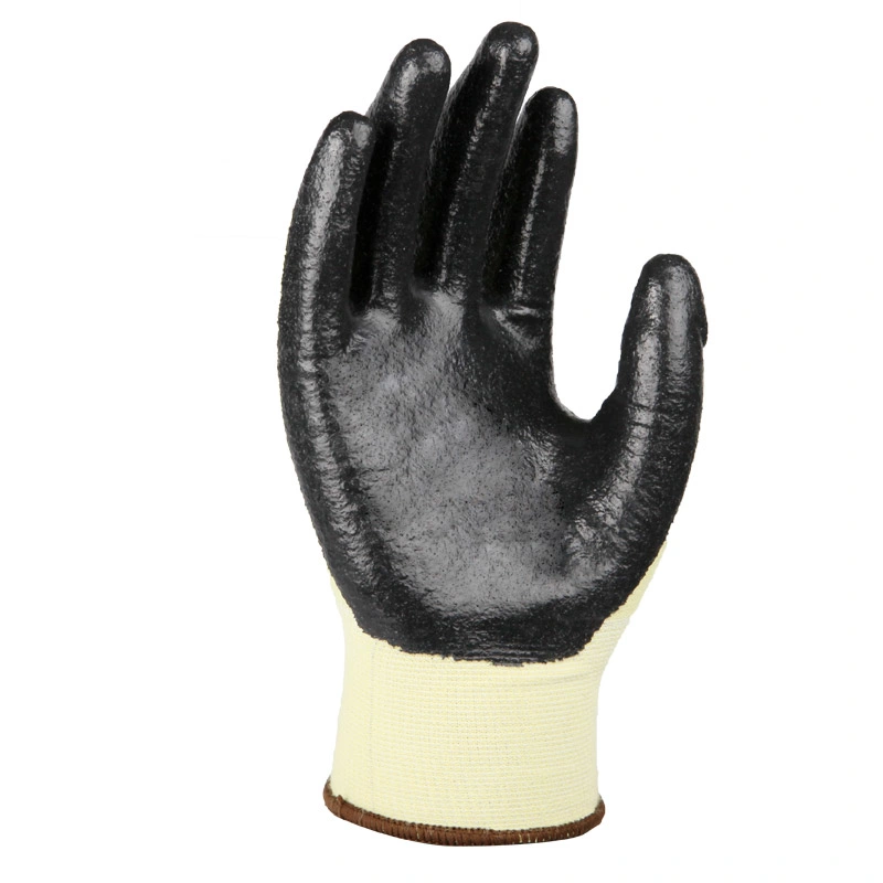 Kevlar& Lycra Mixed Fiber with Foam Nitrile Coating Gloves