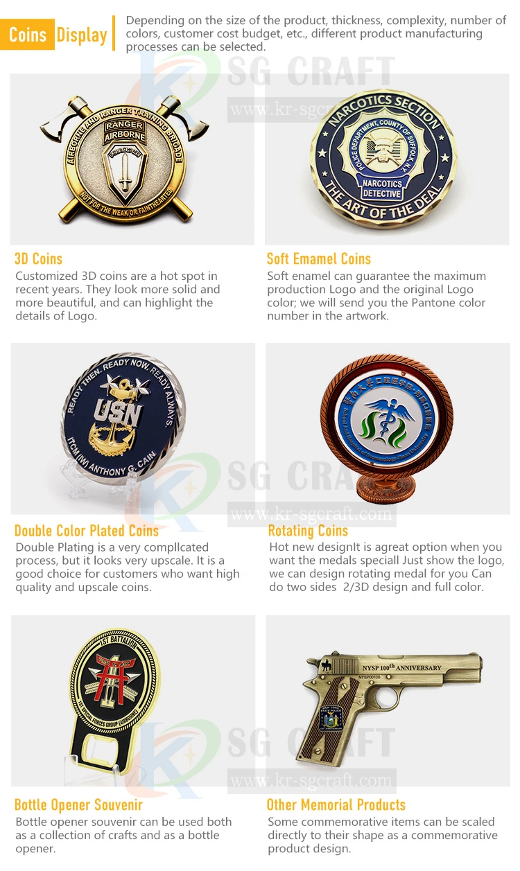 Gold Coins to Buy Metal Challenge Coin with Brass Hard Enamel Army Challenge Coin