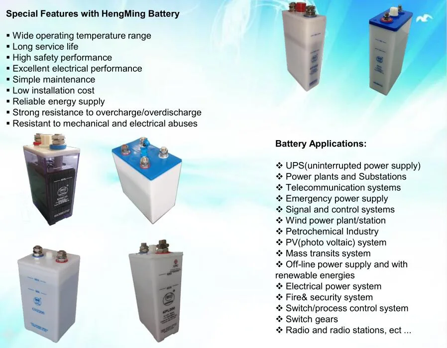 Industry Battery UPS Nickel Cadmium Rechargeable Solar Battery/Ni-CD Alkaline Battery 1.2V 60ah