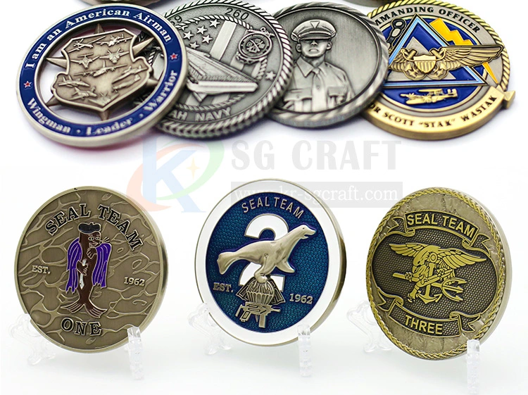 Gold Coins to Buy Metal Challenge Coin with Brass Hard Enamel Army Challenge Coin