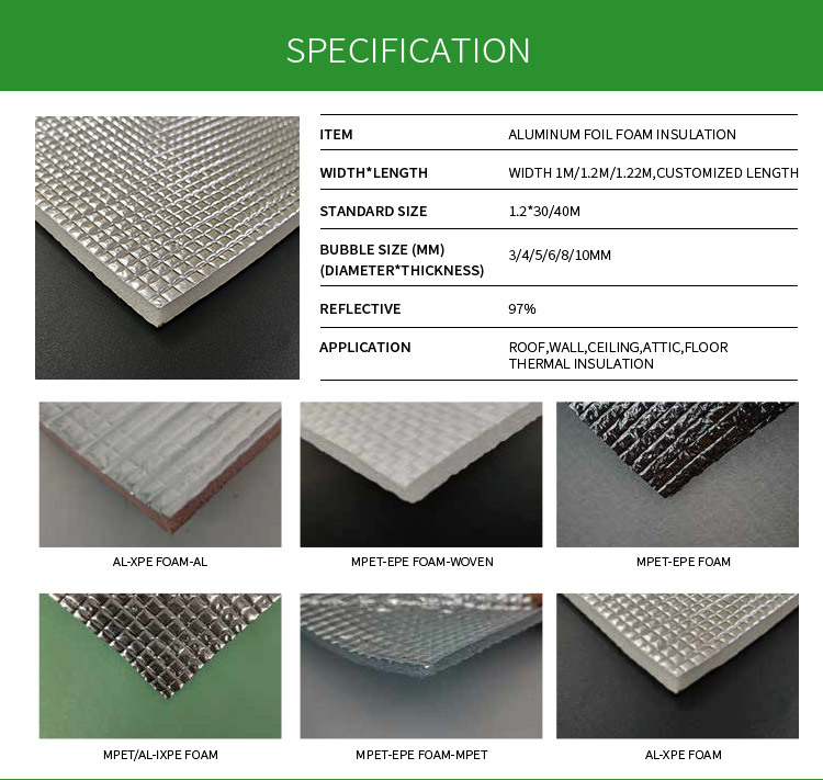 Aluminum Foil Backed Black Foam Insulation Sheet