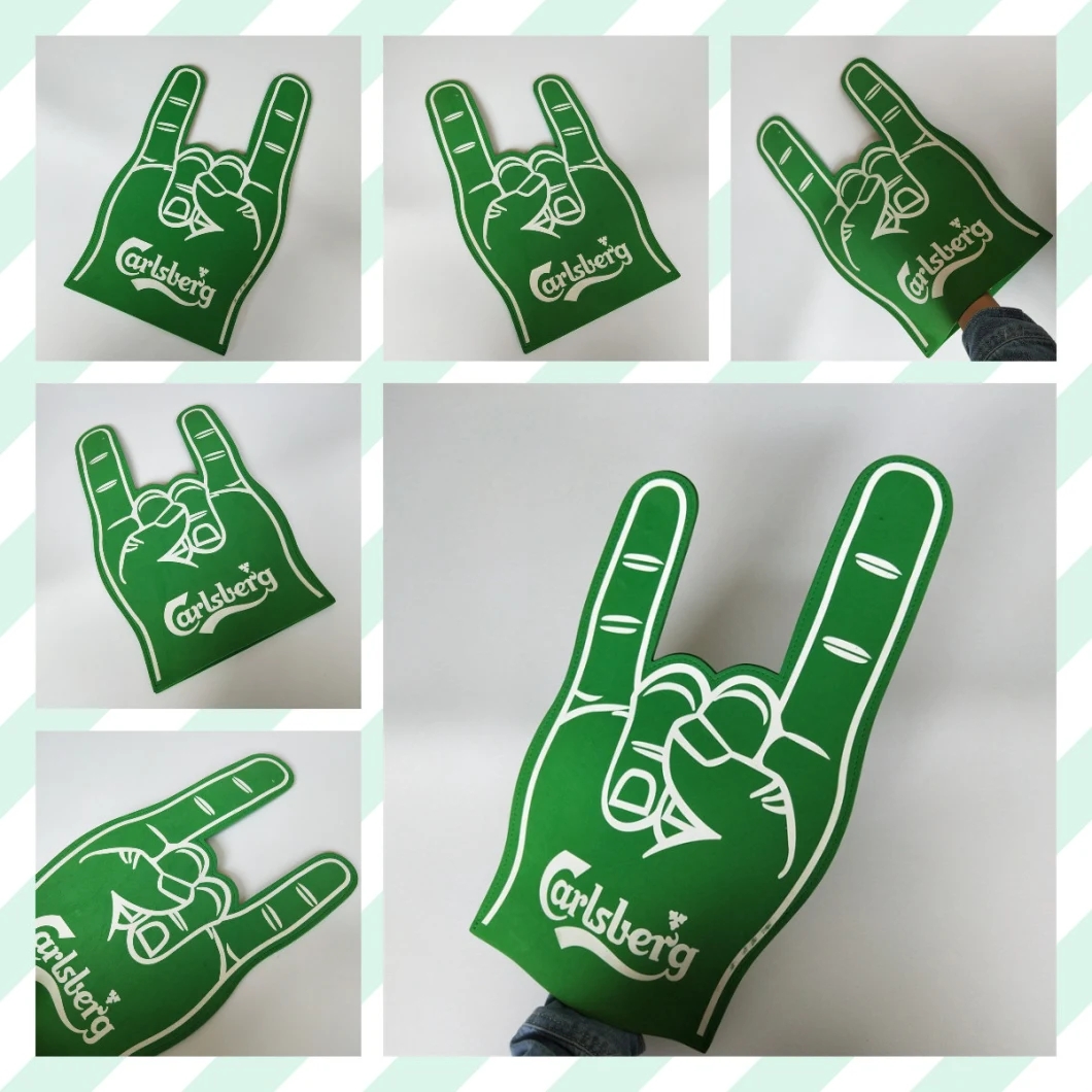 Factory Supply Popular EVA Foam Hand Sponge Printing Logo Wave Cheering Foam Finger Foam Hand