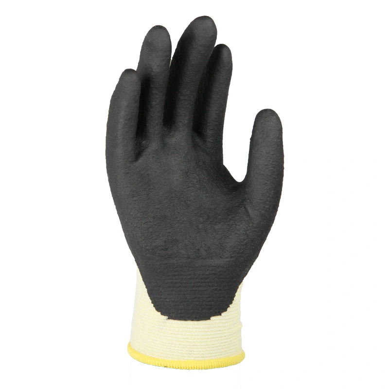Kevlar& Lycra Mixed Fiber with Foam Nitrile Coating Gloves